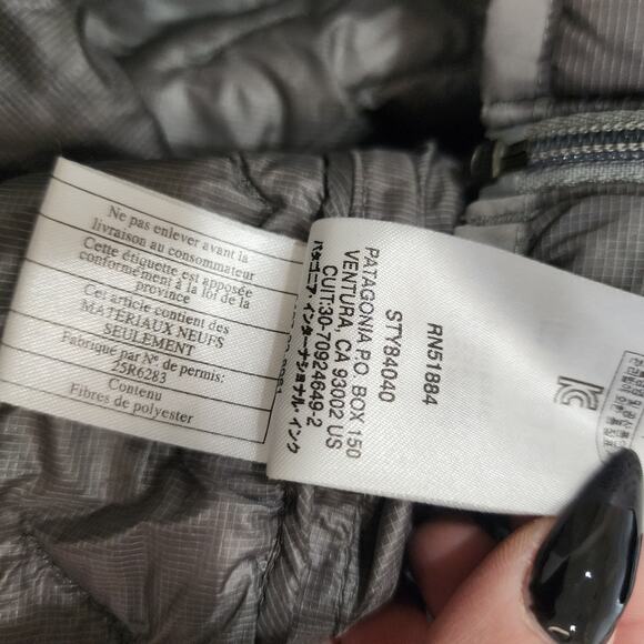 Patagonia Jacket Womens XS Gray Micro Puff Sweater Puffer Quilted Hoody 84040 - Picture 8 of 9